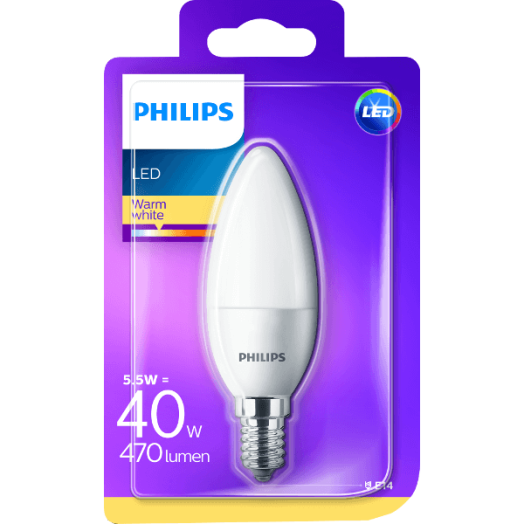 LED FÉNYFORRÁS GYERTYA E14 5,5W 470LM 2700K 15000H B35 MATT