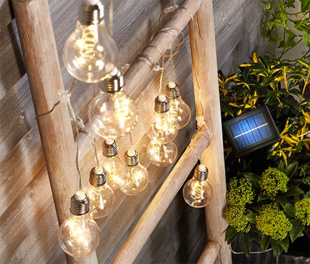 Filament napelemes LED-es égősor