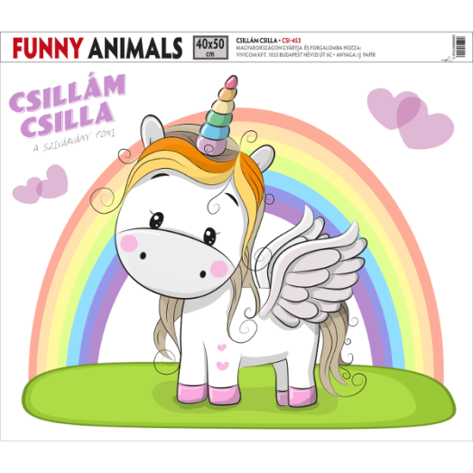 DIGITÁLIS NYOMAT FUNNY ANIMALS - CSILLÁM CSILLA 40X50 CM