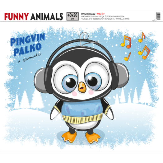 DIGITÁLIS NYOMAT FUNNY ANIMALS - PINGVIN PALKÓ 40X50 CM