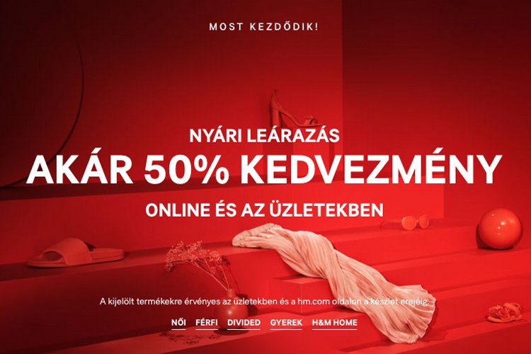 50% kedvezmény a H&M-ben!