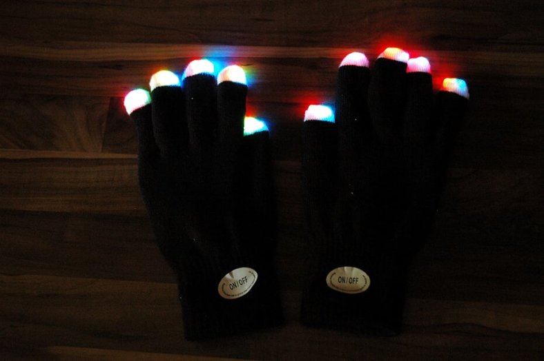 Világító led kesztyű – 1 pár