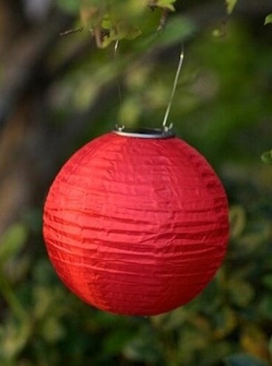 Napelemes vízálló kültéri LED lampion (20 cm) – fém akasztóval