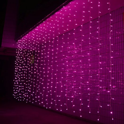 LED fényfüggöny – pink 3m x 3m (300 LED)