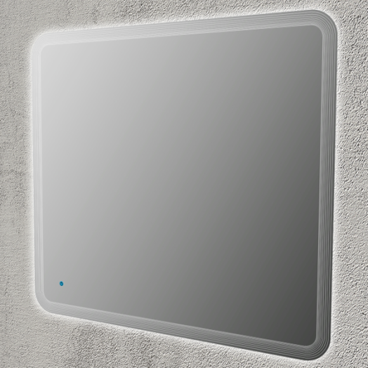 TÜKÖR LEKEREKÍTETT SARKÚ 90X100CM LED VILÁGÍTÁSSAL ÉRINTŐKAPCS.