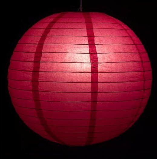 Papír lampion szabályos bordázatú (25 cm)