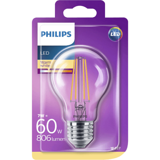 LED FÉNYFORRÁS GÖMB E27 7W 806LM 2700K 15000H A60