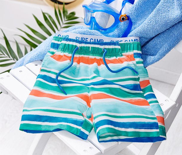 Fiú boardshort fürdőnadrág, csíkos