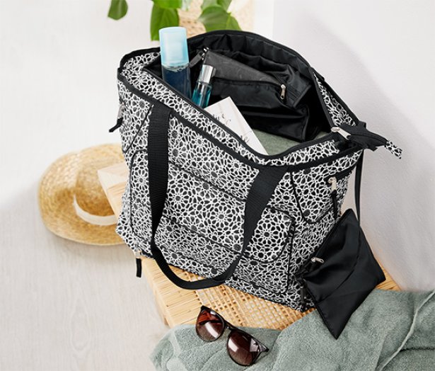 Női strandtáska, mintás