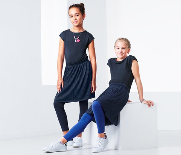 2 lányka leggings szettben, hosszú, kék