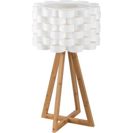 ANDY ASZTALI LÁMPA E14 40W 55CM BAMBUSZ FEHÉR