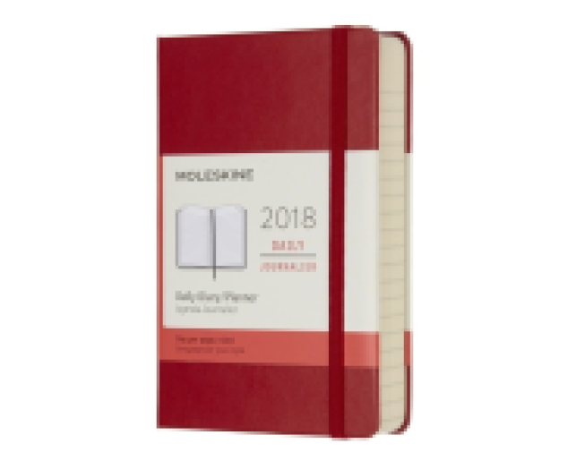 Moleskine 12havi határidőnapló Pocket napi keményfed. piros