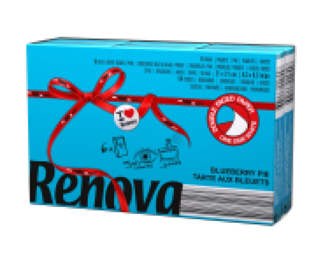 Renova 3 rétegű illatos papír zsebkendő áfonya kék 6x9db/cs