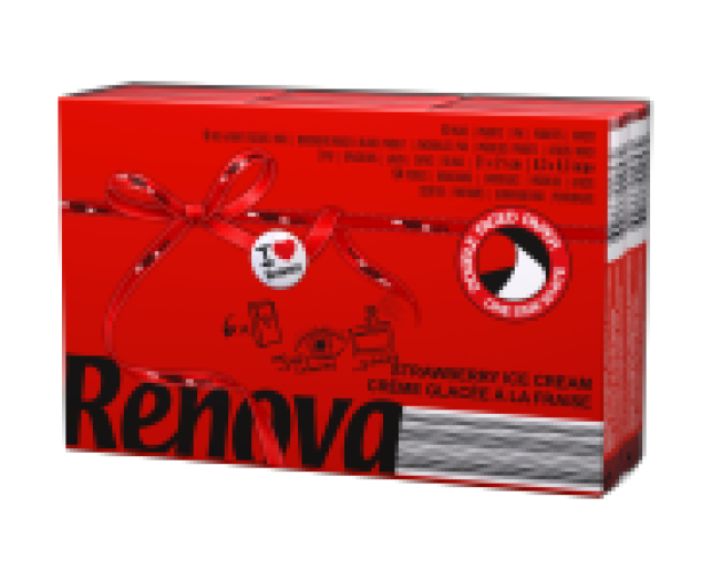 Renova 3 rétegű illatos papír zsebkendő eper, piros 6x9db/cs