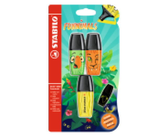STABILO BOSS MINI Funnimals szövegkiemelő 3 db