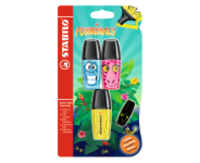 STABILO BOSS MINI Funnimals szövegkiemelő 3 db