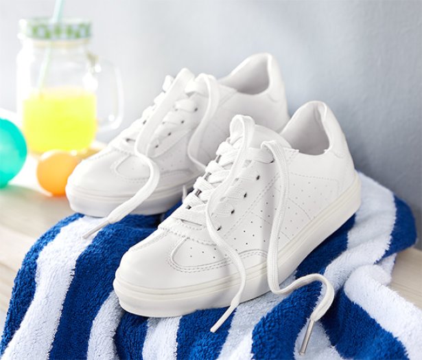 Gyerek sneaker cipő, fűzős, fehér