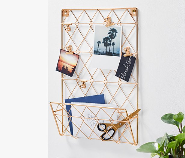 Üzenő tábla, arany, 6 csiptetővel