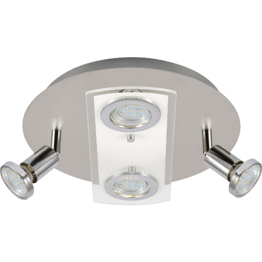 LED MENNYEZETI SPOT LÁMPA, FÉM/ÜVEG, 3W LED 4XGU10 IZZÓ, 250LM, 300K, 29X10,3CM