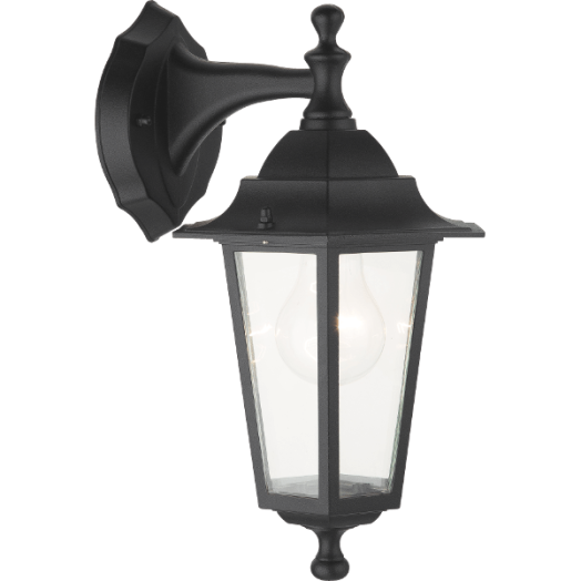 KÜLTÉRI FALIKAR E27 60W IP44 LEFELÉ FEKETE (303153)
