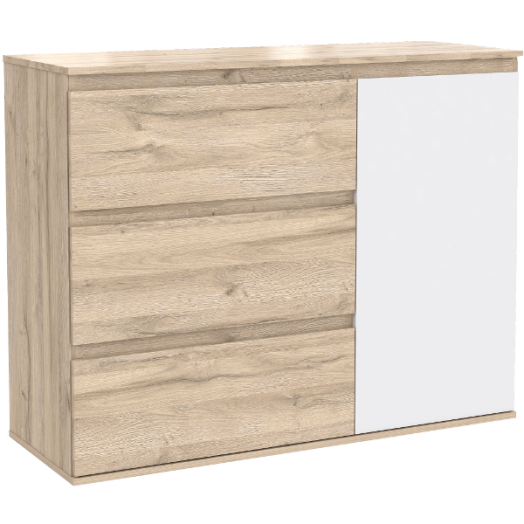 COLLET KOMÓD 115,7X90,3X41,3CM FEHÉR TÖLGY/FEHÉR