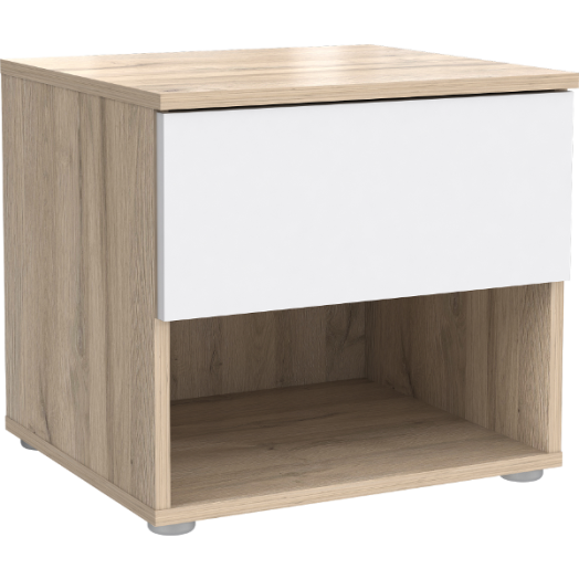 COLLET ÉJJELISZEKRÉNY 45,2X41,7X41,3CM FEHÉR TÖLGY/FEHÉR