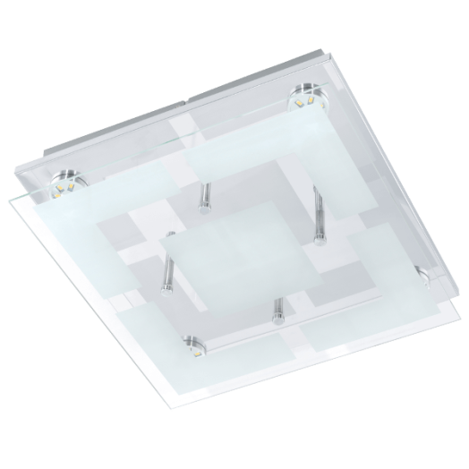 PALADRO LED MENNYEZETI LÁMPA 5X3W KRÓM/ÜVEG 30X30CM