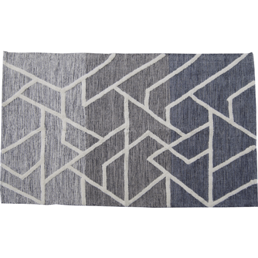 PAMUT ROJTOS SZŐNYEG 120×180CM SZÜRKE GEOMETRIAI MINTÁS