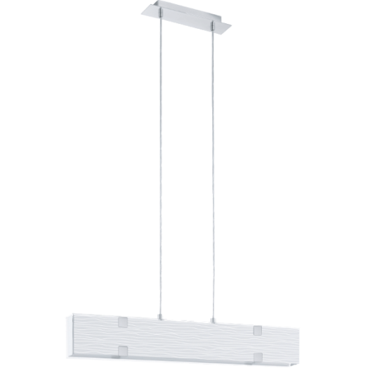 ALEA FÜGGESZTÉK 5X33W G9 FEHÉR CSÍK KRÓM SZÍNES ÜVEG FEHÉR CSÍKOS