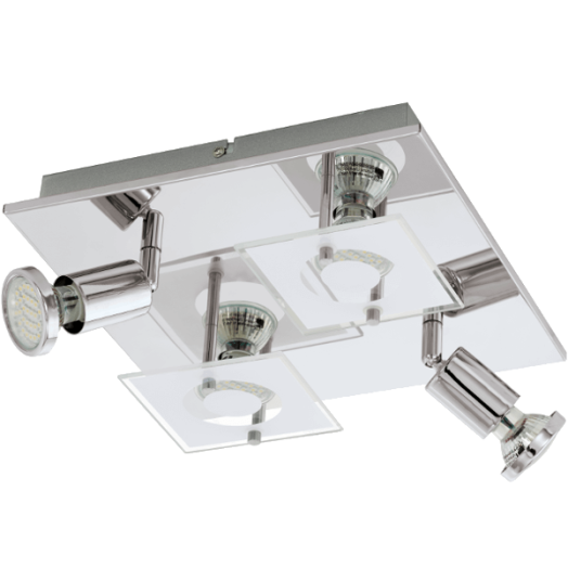 GALENZO LED MENNY. LÁMPA 4XGU10 3W 4*200LM 27*27CM KRÓM/ÜVEG
