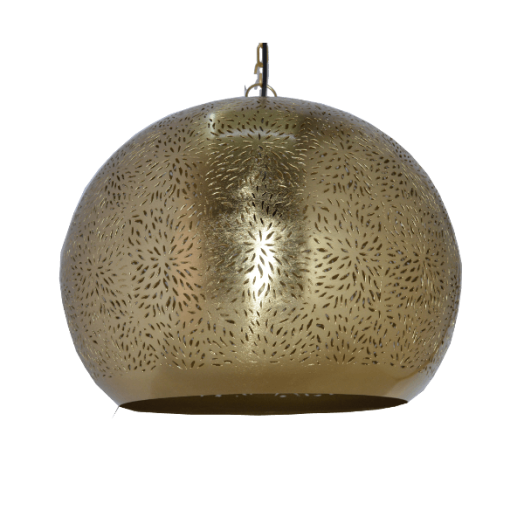 FÉM FÜGGESZTÉK E27 46×46×40CM ÁTTÖRT MINTÁS BRONZ
