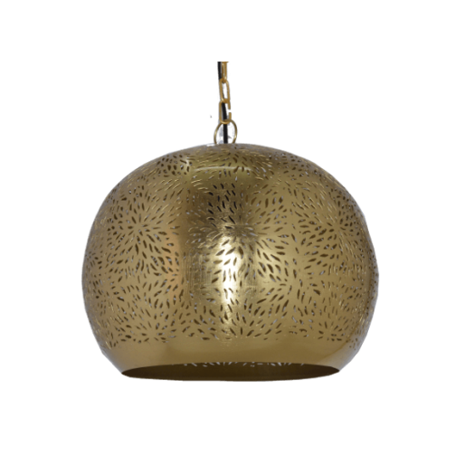 FÉM FÜGGESZTÉK E27 35×35×32CM ÁTTÖRT MINTÁS BRONZ