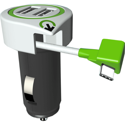 AUTÓS USB TÖLTŐ - TRIPLE USB CAR CHARGER USB TYPE C CONNECTOR
