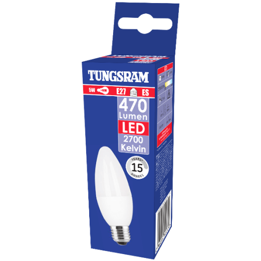 TUNGSRAM LED GYERTYA E27 5W 470LM 2700K 15000H