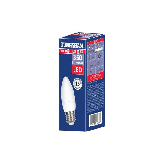 TUNGSRAM LED GYERTYA 4,5W E27 350LM 15000 ÓRA 2700K (30W)(RÉGI:287719) Outlet