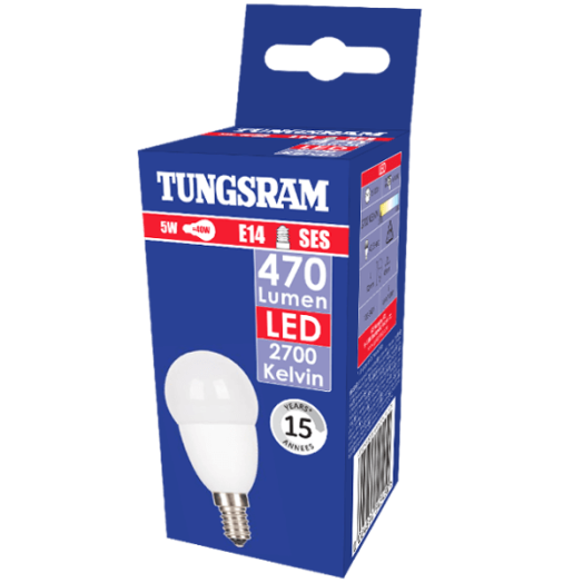 TUNGSRAM LED GÖMB E14 5W 470LM 2700K 15000H P45 (RÉGI:320041) Outlet