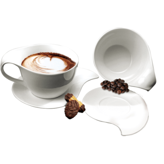 NINFEA CLASSICA PORCELÁN CSÉSZE+ALJ 2DB-OS 20 CL FEHÉR