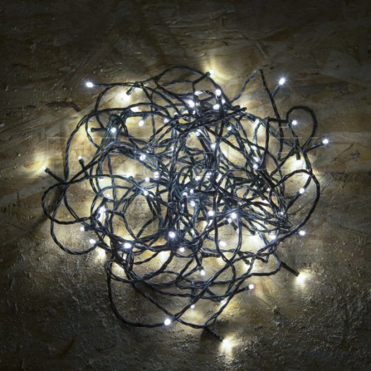 Karácsonyi fényfüzér 5m – hideg fehér, beltéri (100 LED)
