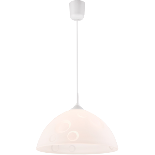 FÜGGESZTÉK 1X60W E27 FEHÉR KÖRÖS    ÜVEG