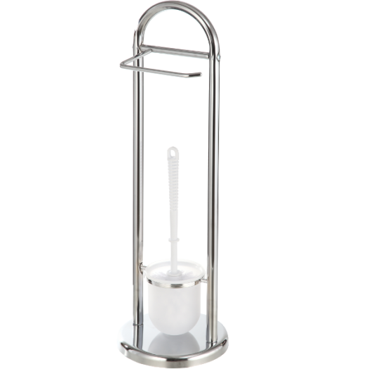 WC PAPÍR ÉS KEFE TARTÓ ÁLLVÁNY 19X19X63CM KRÓMOZOTT
