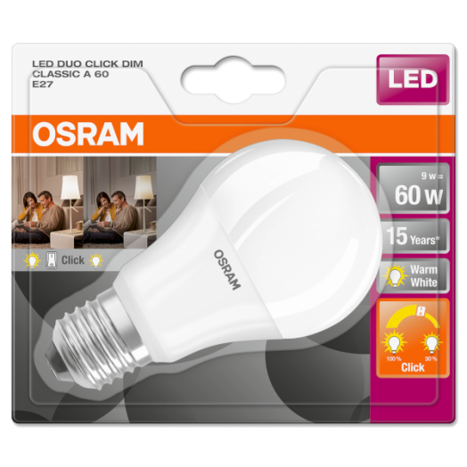 LED FÉNYFORRÁS STAR+ KÖRTE E27 9W 806LM 60 MATT MŰANYAG 2XDIM