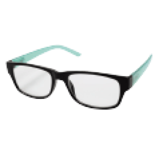 96263 Olvasószemüveg, műanyag, fekete/kék, 2 dpt