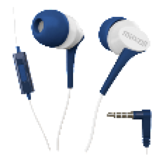 303995.00.CN FUSION DAMASK EP Vezetékes fülhallgató mikrofonnal, kék-fehér