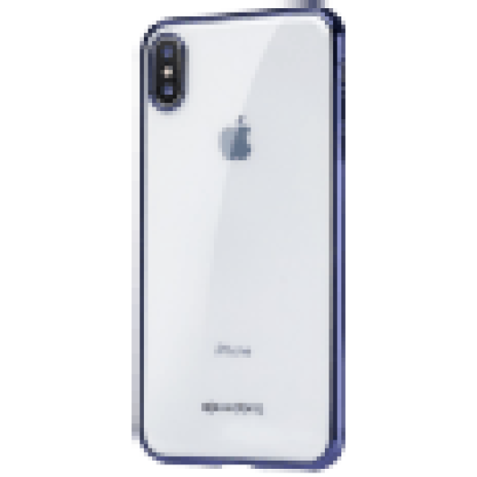iPhone XR ultravékony, áttetsző szilikon metálkék tok (3X3C1806A)