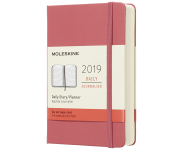 Moleskine 12havi határidőnapló Pocket napi keményfed. pink