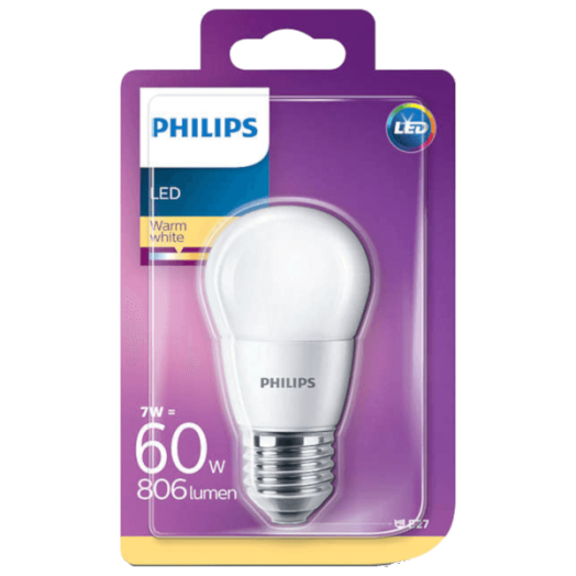 LED FÉNYFORRÁS KISGÖMB E27 7W 806LM 2700K 15000H P45 MATT