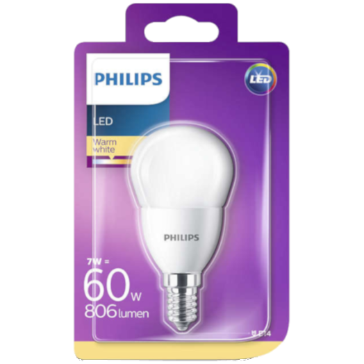 LED FÉNYFORRÁS KISGÖMB E14 7W 806LM 2700K 15000H P45 MATT