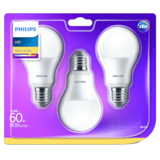 LED FÉNYFORRÁS KÖRTE E27 8W 806LM 2700K 15000H A60 MATT 3DB/CS