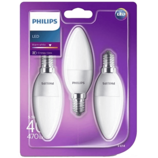 LED FÉNYFORRÁS GYERTYA E14 5.5W 470LM 2700K 15000H B35 MATT 3DB/CS