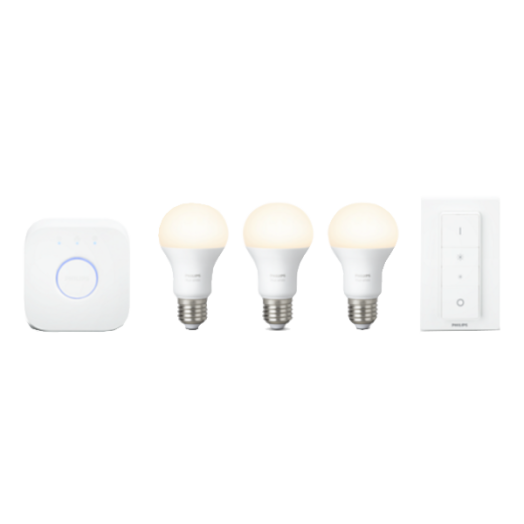 HUE LED FÉNYFORRÁS E27 9,5W 3DB FEHÉR 806LM 25000H A60 KAPCSOLÓVAL